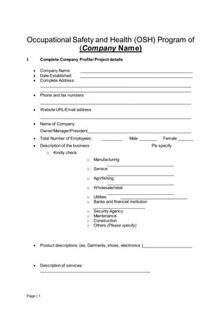 osh program template|OSHC Region 6: Downloads .